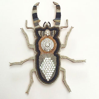 Stag Beetle mosaic in frame